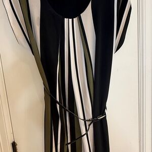 Striped Cream and Olive Fabric